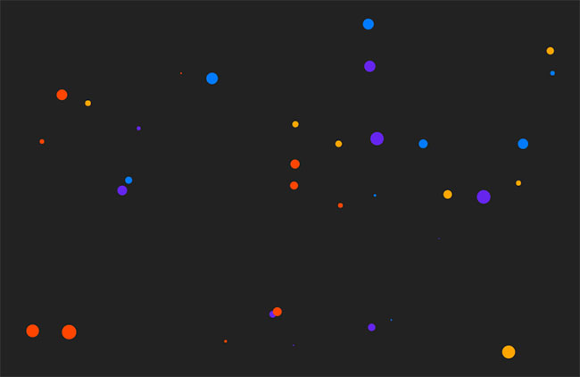 HTML5 Canvas彩色粒子飘动特效