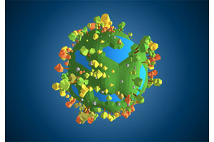 HTML5 3D绿色树木地球动画特效