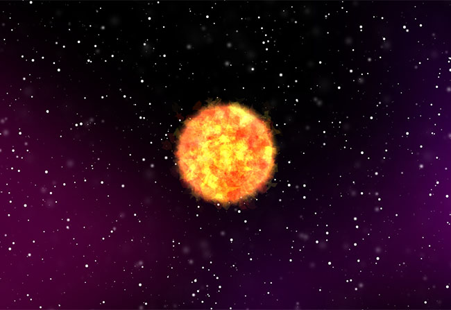  HTML5 Canvas太阳燃烧动画特效