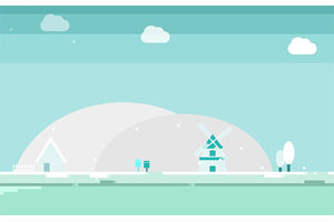 卡通冬季场景CSS3动画特效