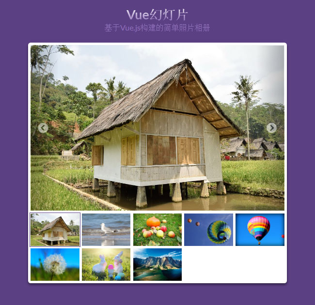  vue.js图片相册幻灯片实例下载