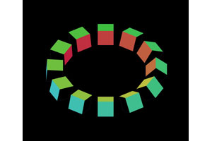 Canvas 3D方块环形动画特效