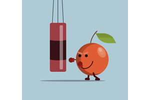 纯CSS3卡通水果拳击手特效