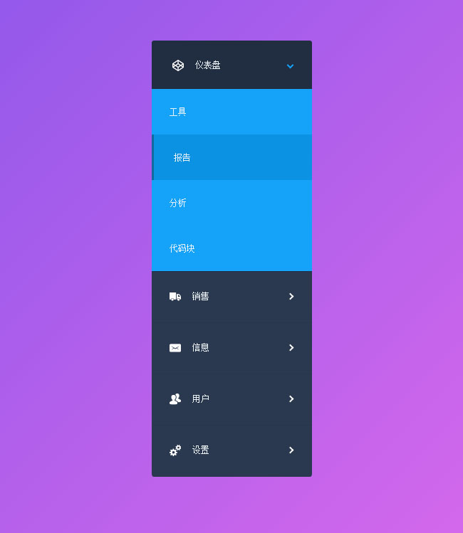  纯CSS3图标菜单下拉收缩代码
