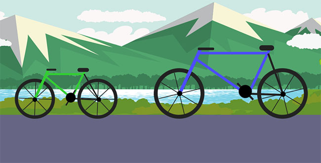  CSS3公园里单车动画场景特效