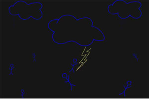 CSS3 SVG火柴人掉落动画特效