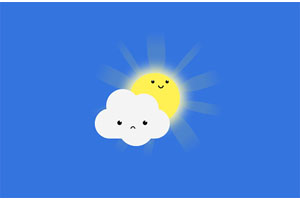 纯CSS3蓝天白云太阳动画特效