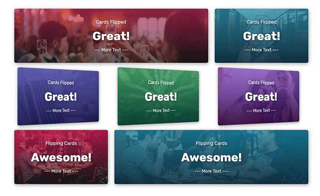  JS卡片自动翻转CSS3动画特效