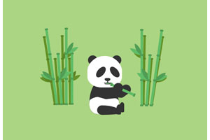 js+css3熊猫吃竹子动画特效