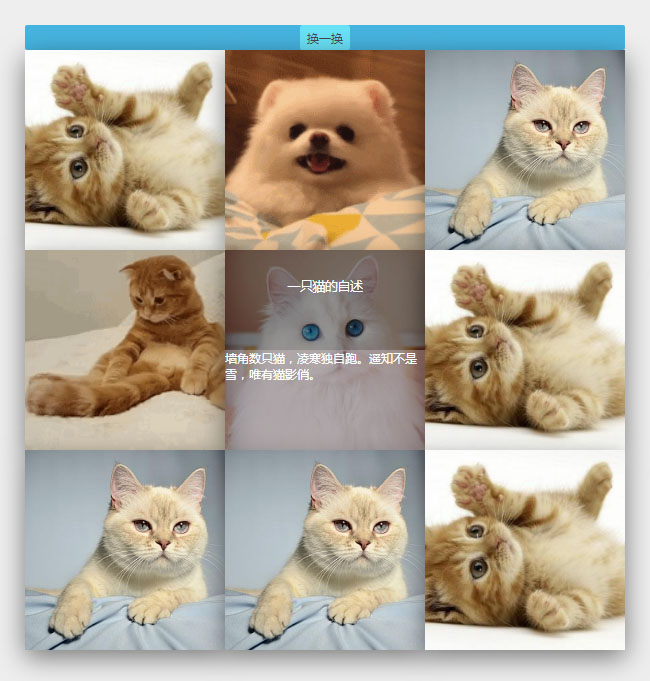  js网格图片相册换一换代码