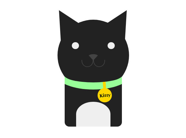  纯CSS3绘制黑色小萌猫特效