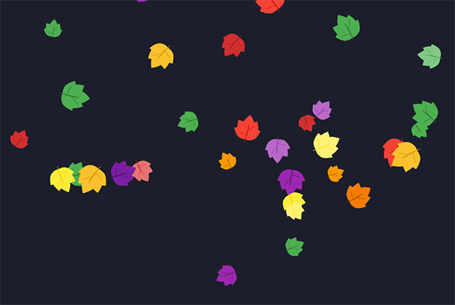  HTML5 SVG叶子飘落动画特效