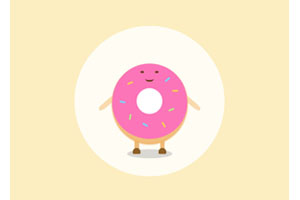 纯CSS3卡通甜甜圈动画特效