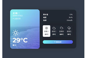 CSS3天气预报APP应用UI界面