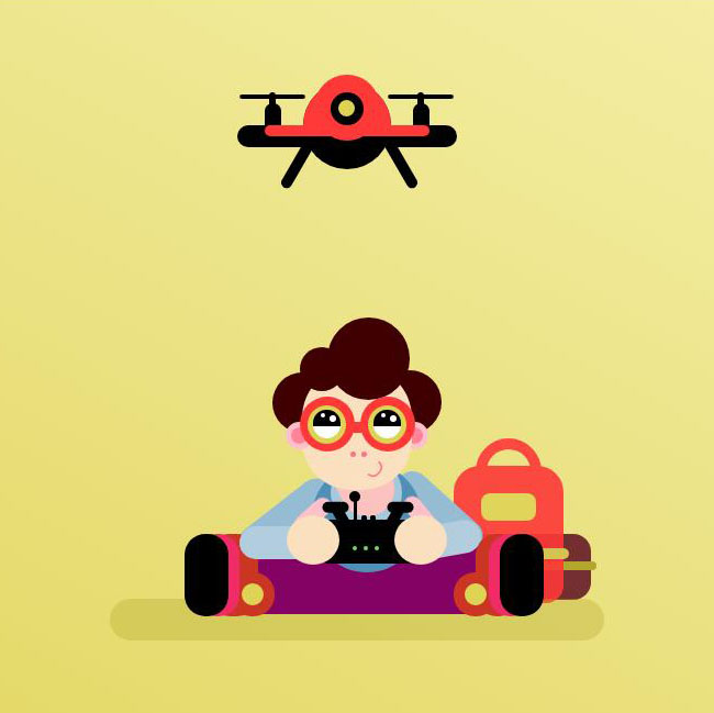  人物遥控无人机CSS3动画