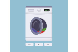 js+css3滚筒式洗衣机清洗特效