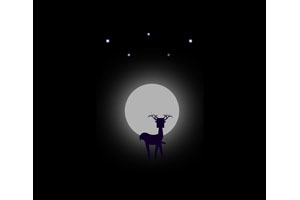 css3月亮下的小鹿动画特效