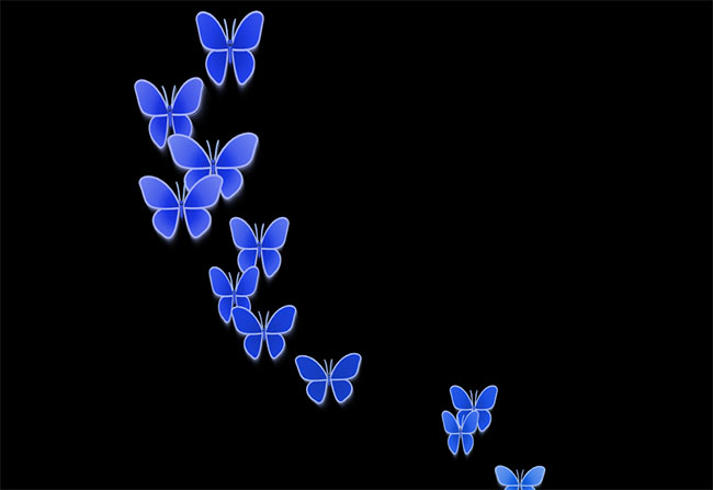  蝴蝶飞舞canvas动画特效