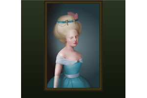 纯css3绘制美女油画动画特效