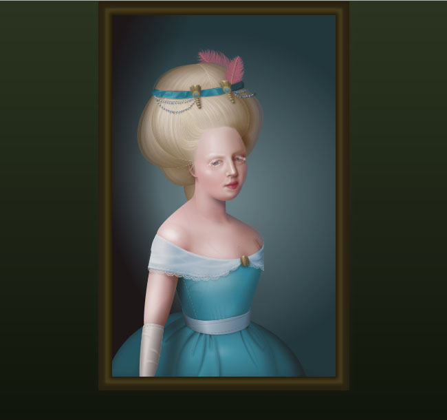  纯css3绘制美女油画动画特效