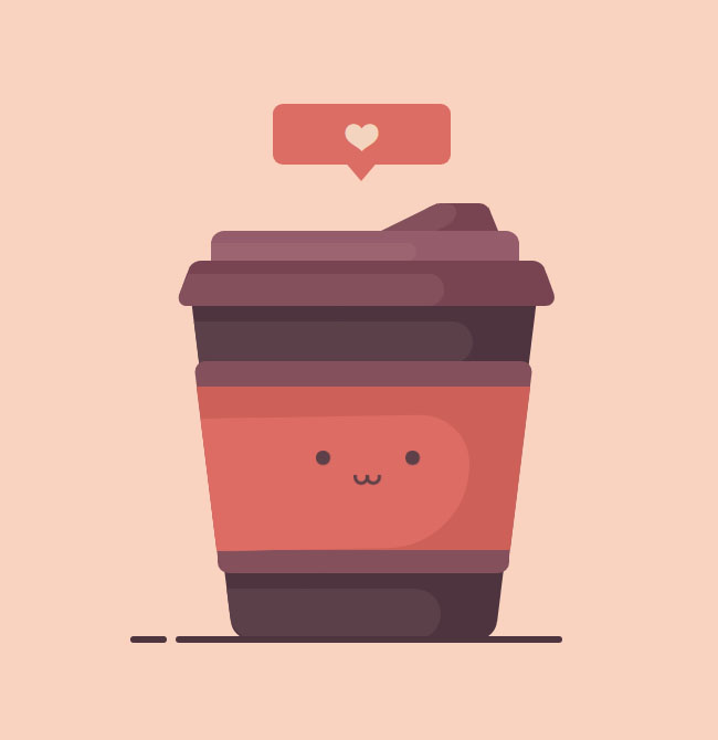  纯css3爱心咖啡纸盒杯特效