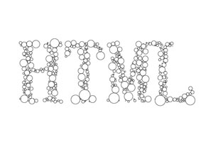 密集气泡组成字母canvas动画