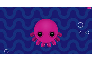 CSS3卡通章鱼游动动画特效