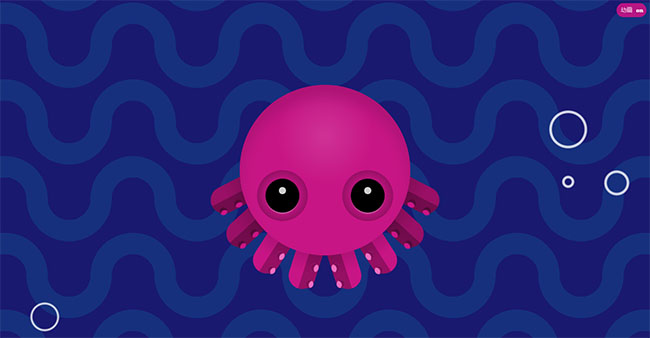  CSS3卡通章鱼游动动画特效