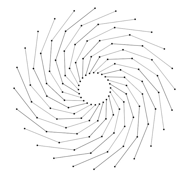  H5 Canvas点线图形旋转特效