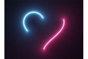 彩色霓虹灯爱心HTML5特效