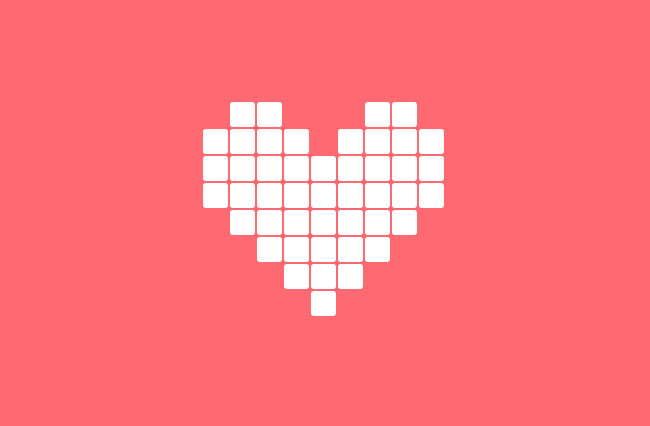  几何爱心图形CSS3特效