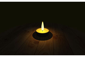 基于three黑夜中的烛光特效