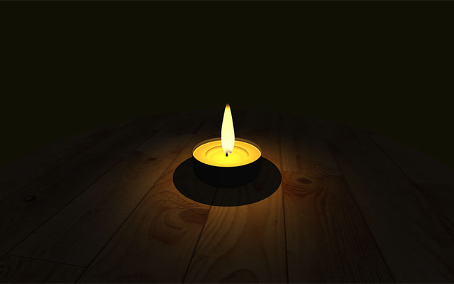 于three黑夜中的烛光特效