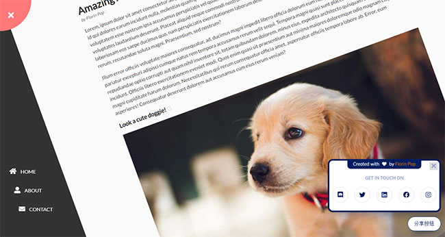  CSS3点击汉堡菜单全屏折角显示