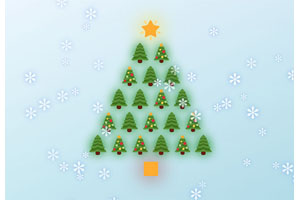 js创意圣诞树雪花飘落特效