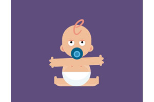 叼奶瓶的小孩CSS3特效