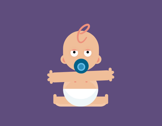  叼奶瓶的小孩CSS3特效