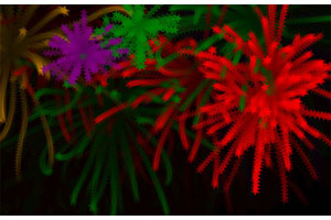 HTML5彩色星星烟花爆炸特效