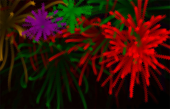  HTML5彩色星星烟花爆炸特效