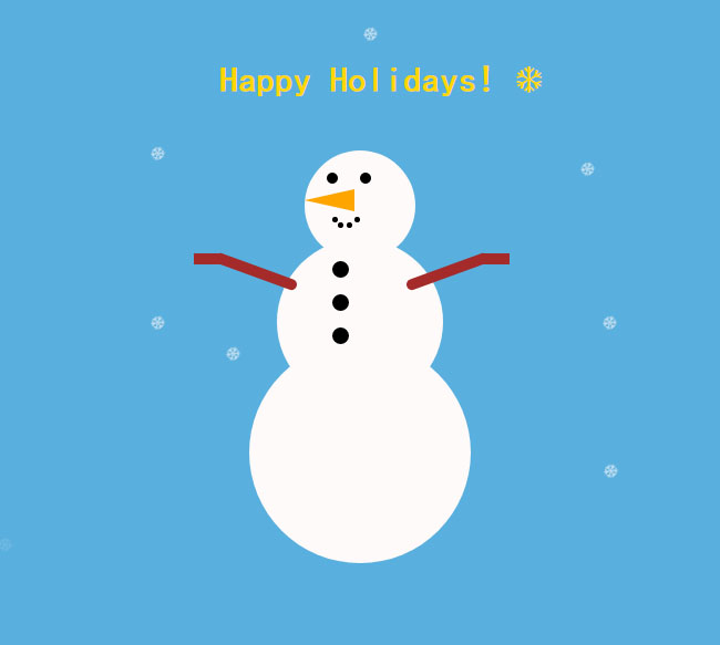  CSS3冬季雪人动画特效