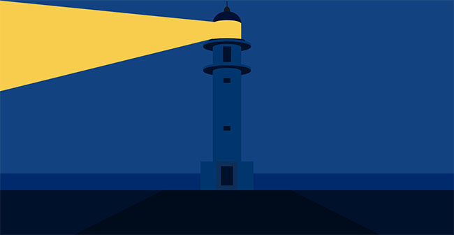  海上旋转的灯塔CSS3特效