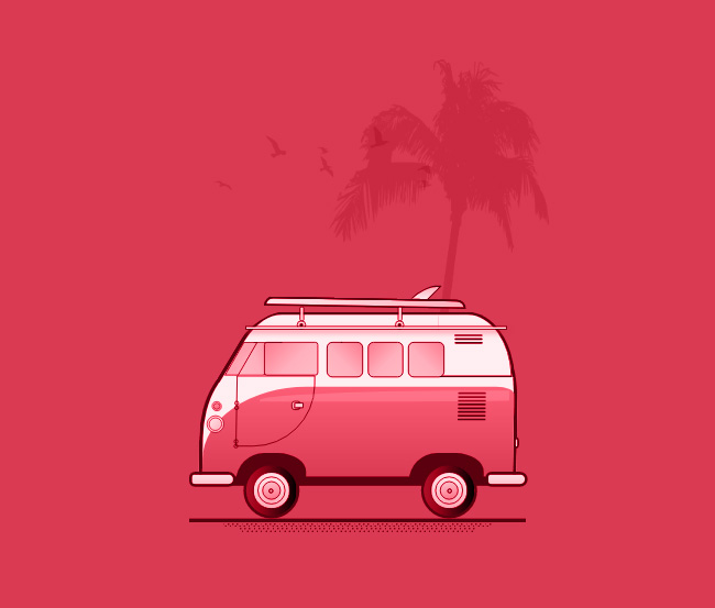  CSS3卡通户外野营车特效