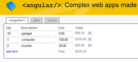 angularjs  Web页面框架