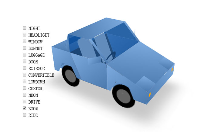  纯CSS3汽车3D模型动画特效