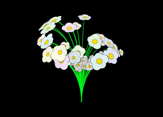  HTML5 Canvas一束鲜花特效