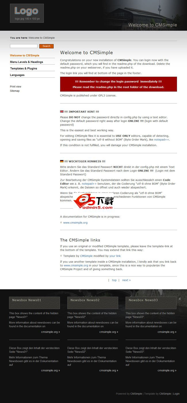 简易内容管理系统 CMSimple