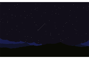 山上夜空流星划过H5特效