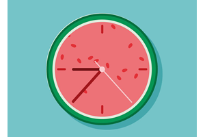 CSS3卡通西瓜指针时钟特效