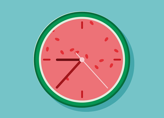  CSS3卡通西瓜指针时钟特效