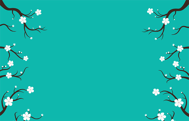  SVG梅花盛开树枝伸展特效